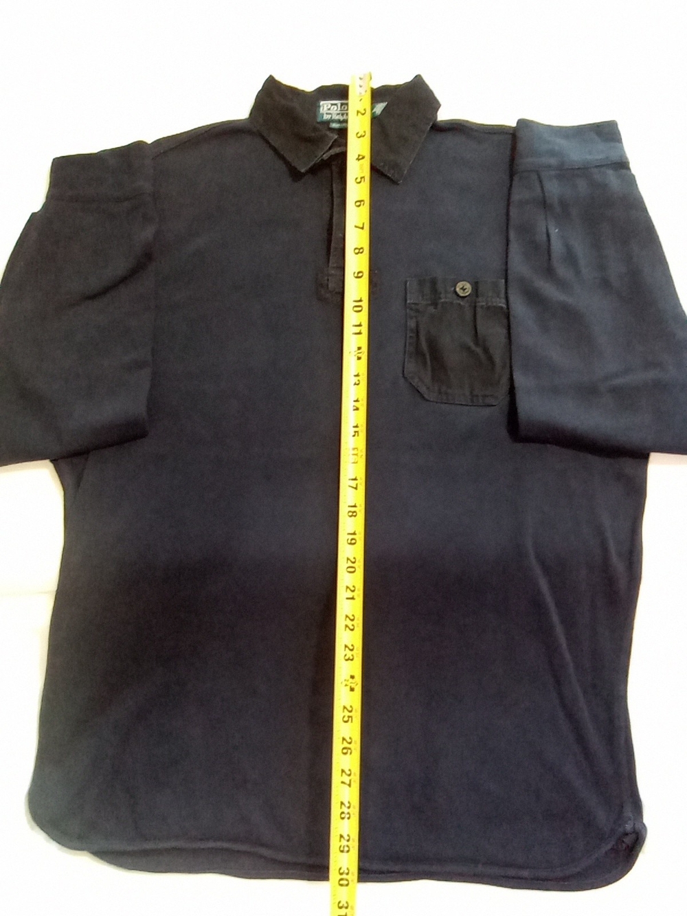 Ralph Lauren Navy Shirt Jacket with Red & Light Blue Flag Patch - Picture 4 of 14